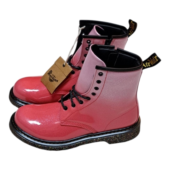 Dr. Martens 1460 Gradient Glitter Lace Up cOMBAT‎ BootS pink Women's Size 6 New - Picture 3 of 15